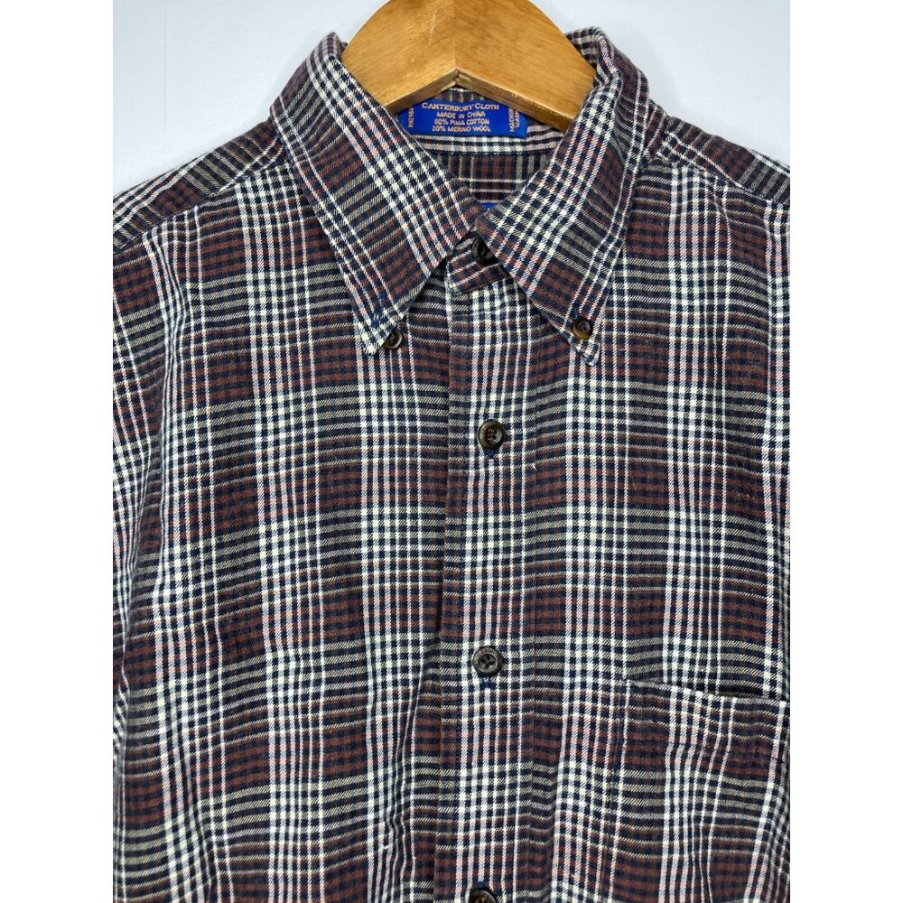 Pendleton Men's Medium Brown Plaid Longsleeve But… - image 2